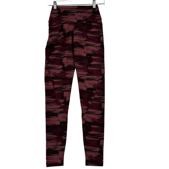 Alphalete Surface Power Ankle Legging Yoga Pant Burgundy Crossover Waist Size XS - Picture 4 of 9